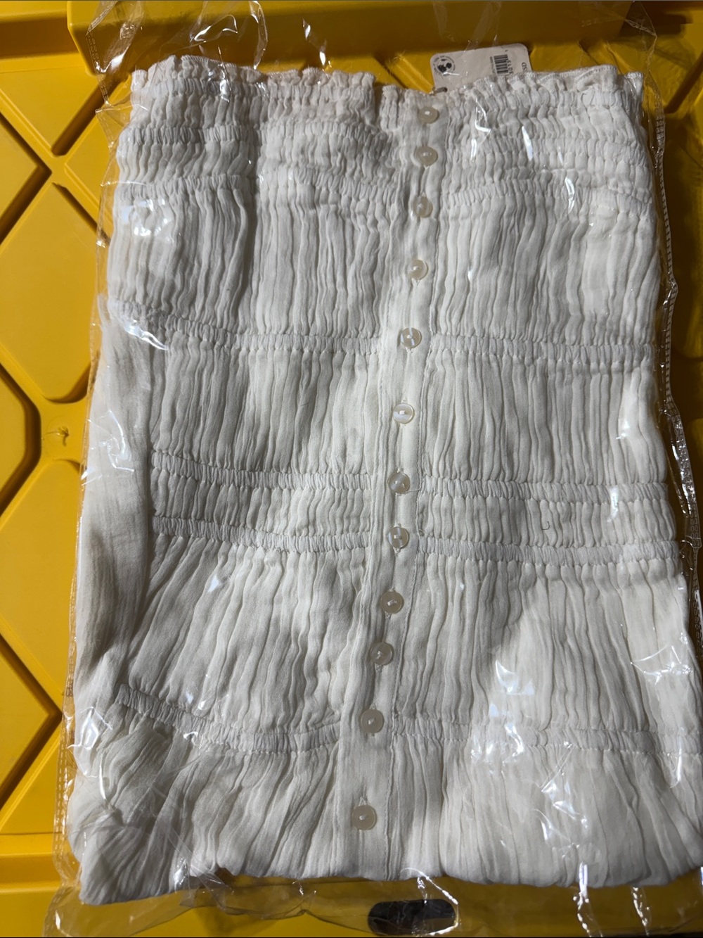 New Free people lausanne slip dress White Smocked Sundress L - Picture 6 of 12